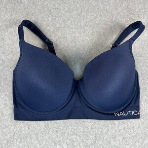 Nautica Intimates Bra 38DD Navy Blue Padded Underwire Comfort Strap 3 Hook 7870